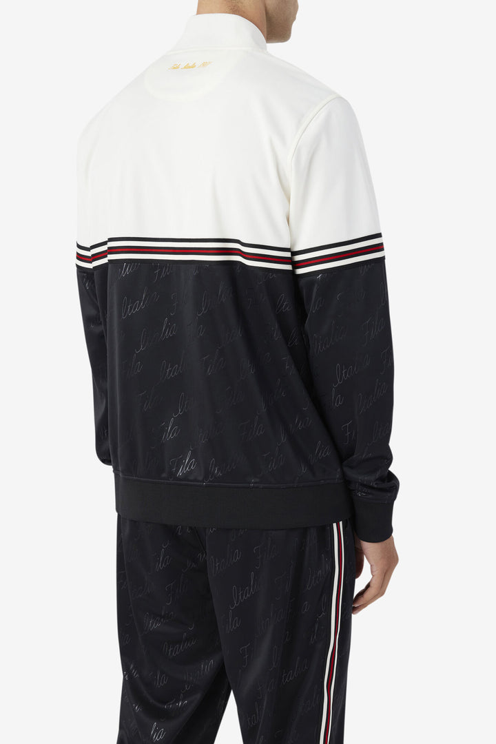 Fila Riddl Zip Jacket and Pants Tracksuit and SweatSuit-BLACK / GARDENIA