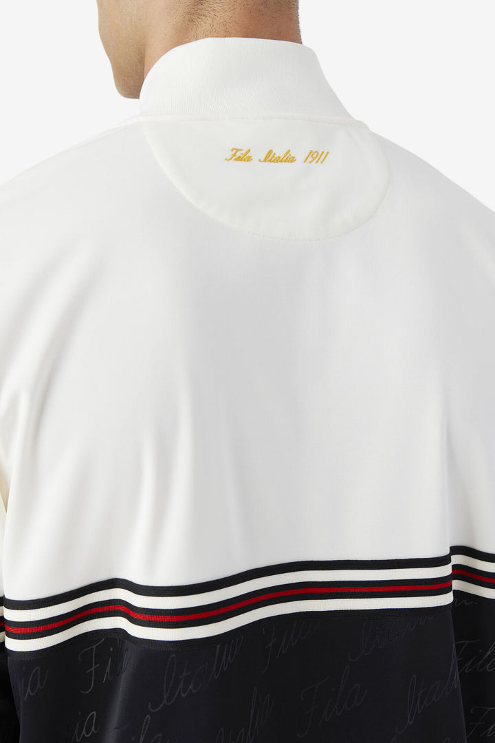 Fila Riddl Zip Jacket and Pants Tracksuit and SweatSuit-BLACK / GARDENIA