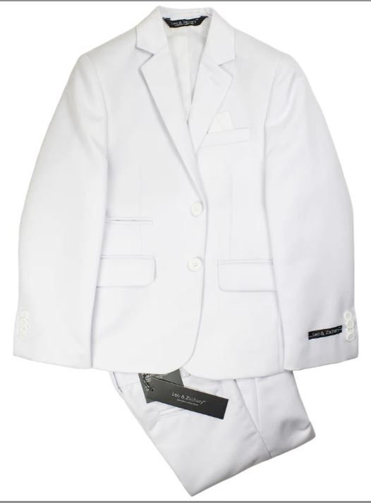 Leo and Zackary Boys 3 Piece Communion Suit-White