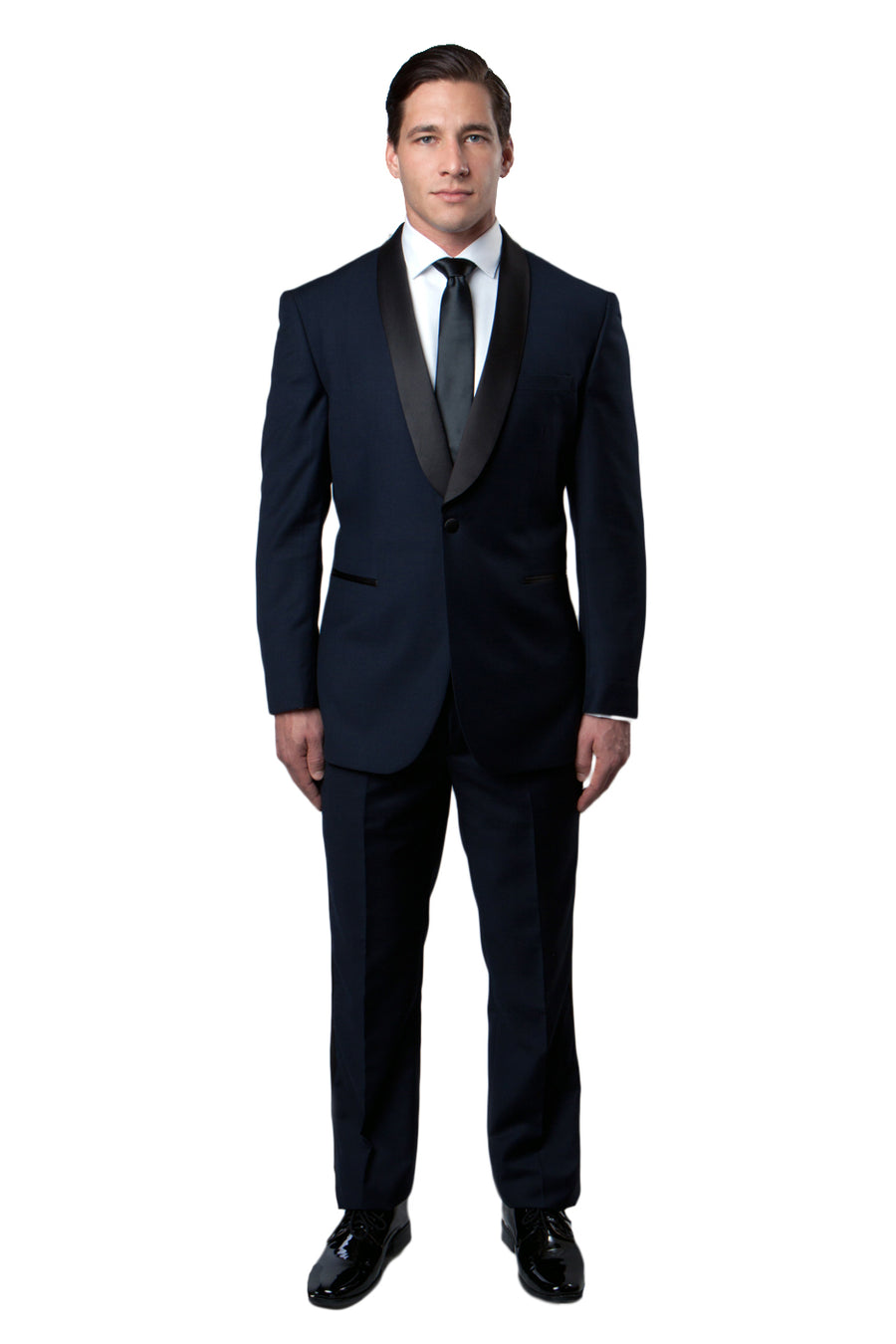 Satin Peak Lapel Tuxedo Solid Slim Fit Prom Tuxedos For Men - New York Man Suits