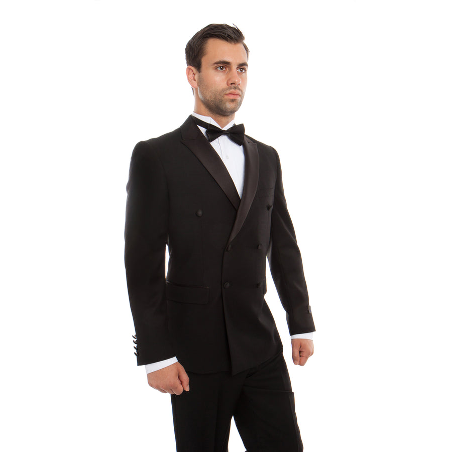 Tuxedo Solid Satin Peak Lapel Slim Fit Prom Tuxedos For Men - New York Man Suits