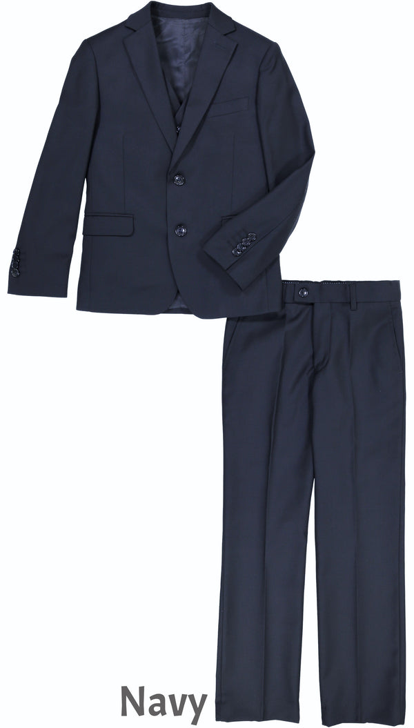 Boys Navy Communion Suit by American Exchange 3 Piece Vested Navy -SD040 - New York Man Suits