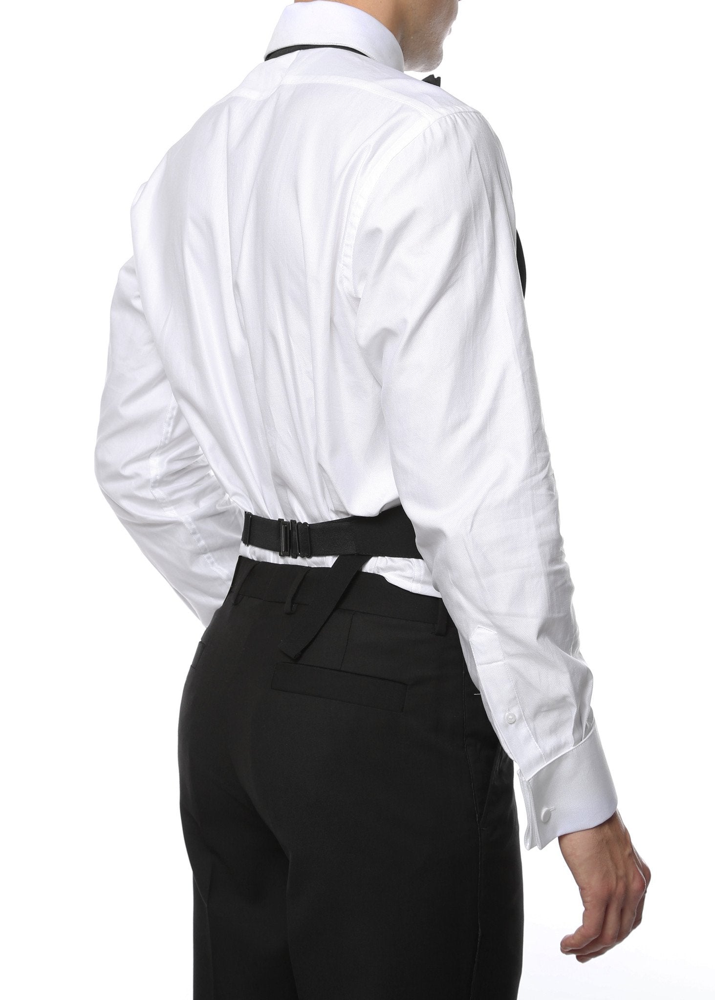 Premium Black 100% Wool Backless Tuxedo Vest / 2XL FIT ALL (50-60) W WOOL BOW TIE - New York Man Suits