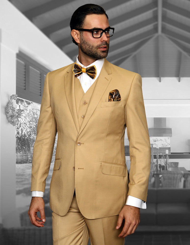 Statement Confidence - Men's Chestnut 2 Button Modern Fit Wool Suit - STZV100 - New York Man Suits