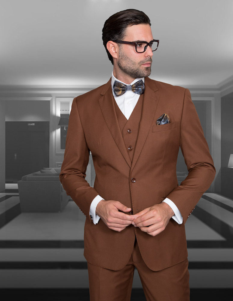 Statement Confidence - Men's Copper 2 Button Modern Fit Wool Suit - STZV100 - New York Man Suits