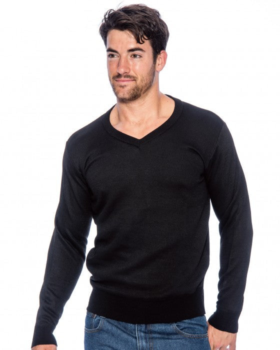 Leonardo Gavin V-Neck Long Sleeve-Black - sweater | New York Man Suits