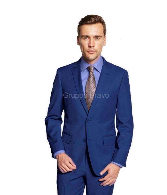 Mantoni 2 Button Modern Fit Sharkskin Wool Suit - Blue - suit | New York Man Suits