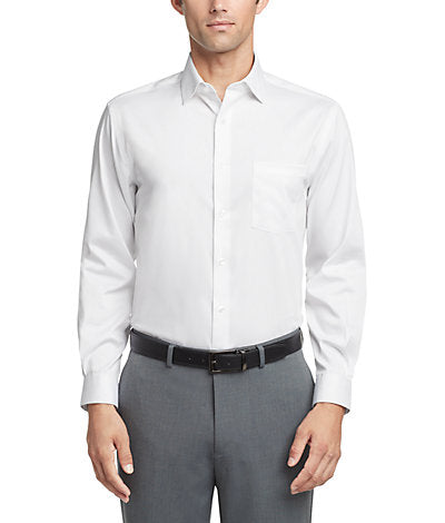 Van Huesen Slim FitFlex Stretch Wrinle Free Dress Shirt-White
