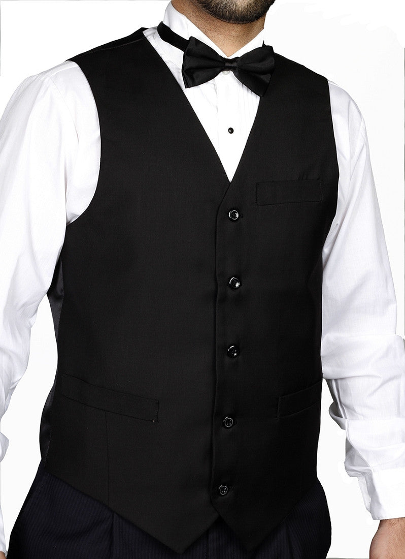 NYMSuits - Men's Basic Black Tuxedo Vest - TV115 - New York Man Suits