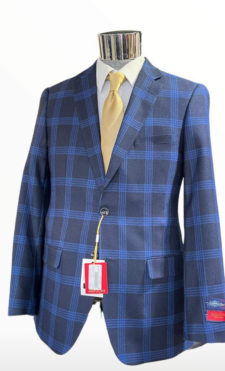 Mantoni 2 Button Super Fine Wool Window Pane Sport Jacket - New York Man Suits