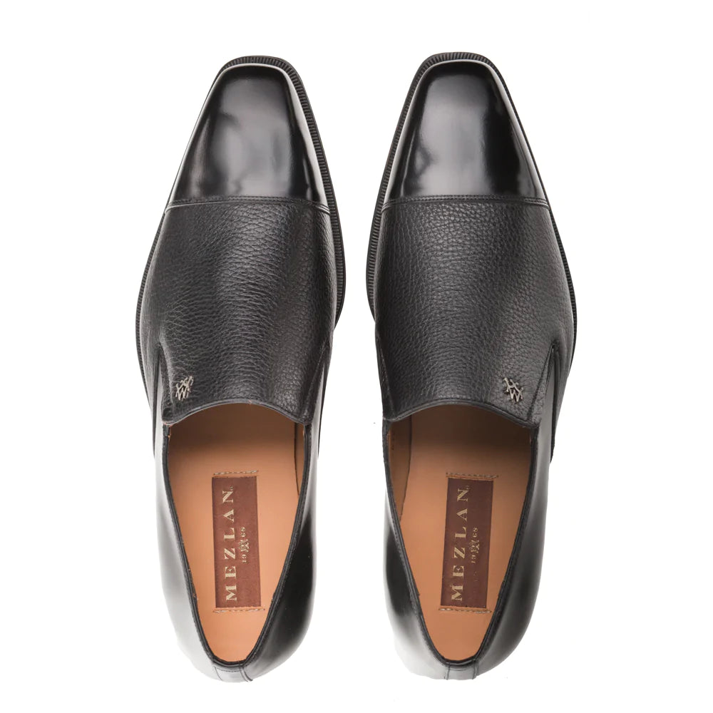 Mezlan Milani Slip on Italian Loafer Shoe-Black - shoes - view 2 | New York Man Suits