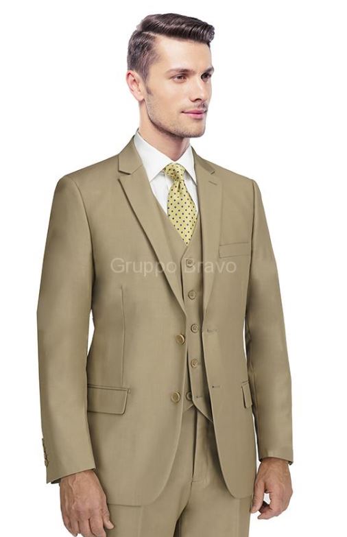 Mantoni 2 Button Slim Fit  Wool Suit-Camel - New York Man Suits