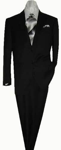 Mantoni 2 Button Modern Fit  Wool Suit-Black - New York Man Suits