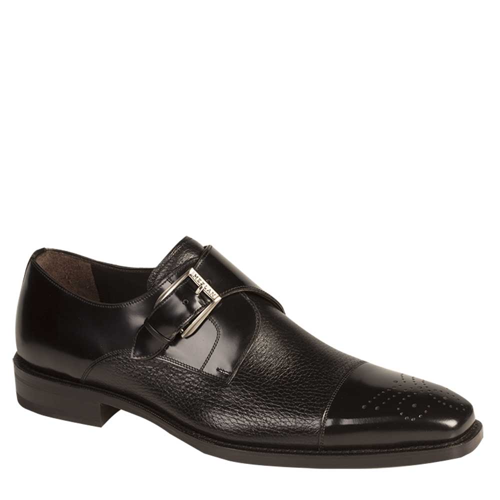 Phoenix By Mezlan Men's Black Shoe Cap Toe Monk Strap Leather - New York Man Suits