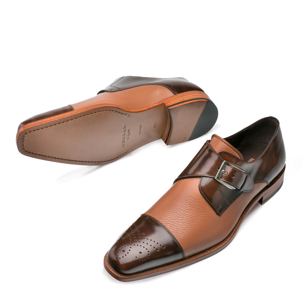 Phoenix By Mezlan Men Shoes Cap Toe Monk Strap Leather - New York Man Suits