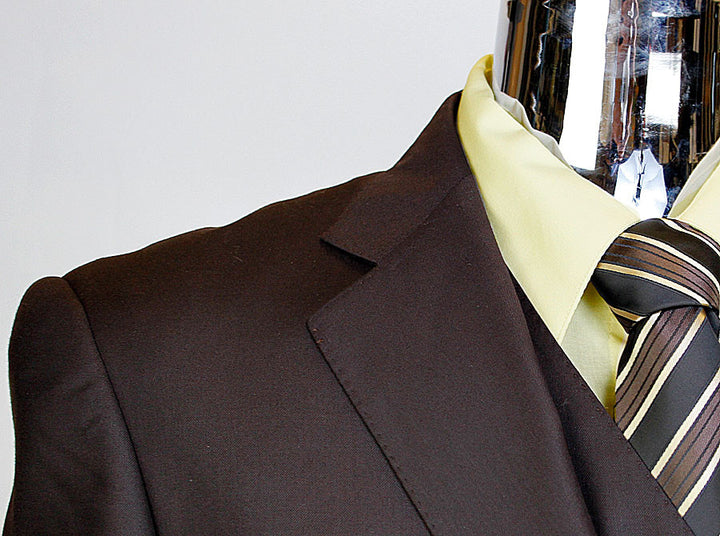 Tzarelli Mens Brown 3pc 2 Button Italian Designer Suit - TZ100 - New York Man Suits